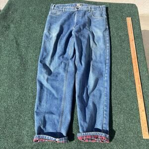 Vintage WearGuard Jeans Mens 38x32 Plaid Flannel Lined 100% Cotton